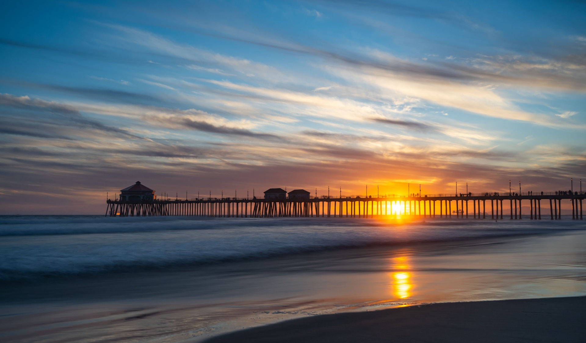 Huntington Beach Pier at sunset